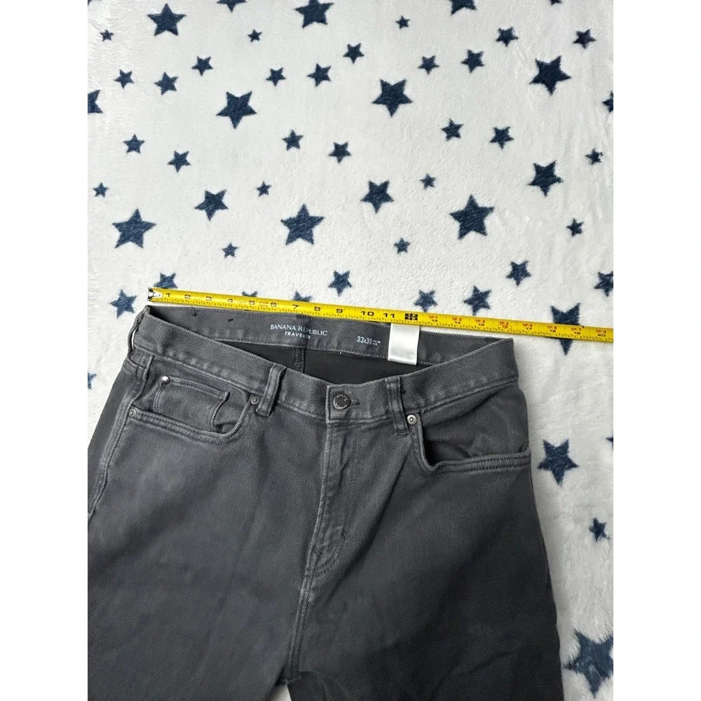 Banana Republic Traveler Slim Fit Jeans Mens 33x30 Gray Stretch Casual Pants
